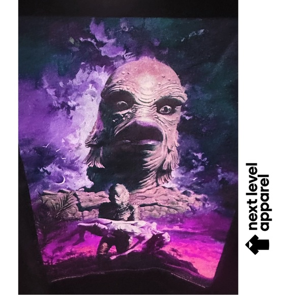 NEW Next Level Apparel Black Tee with Mythical Creature Design “RARE” - Picture 8 of 11